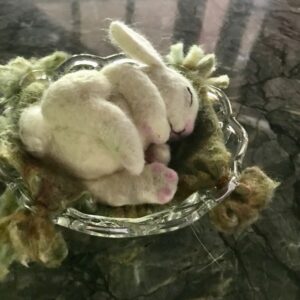 Needle felt Sleeping Bunny