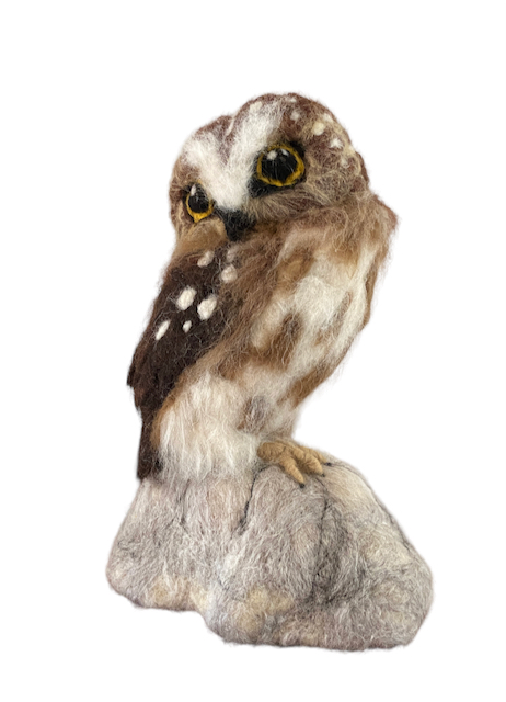 Needle Felt Saw Whet Owl by CeeBeers