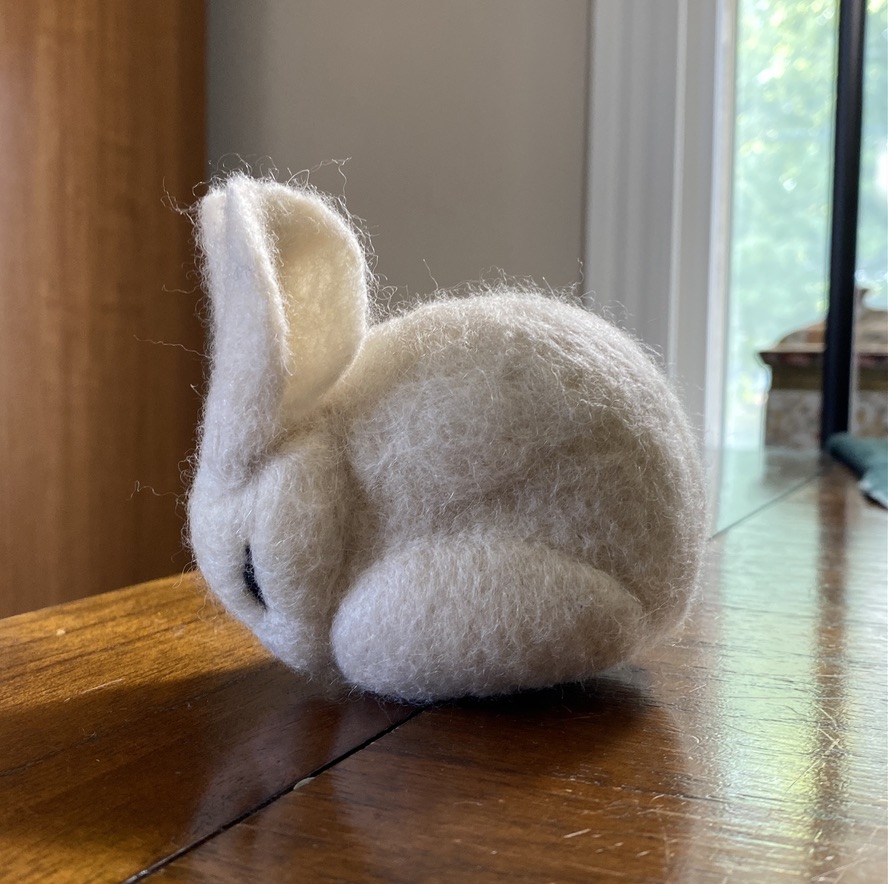 Needle felt sleeping bunny