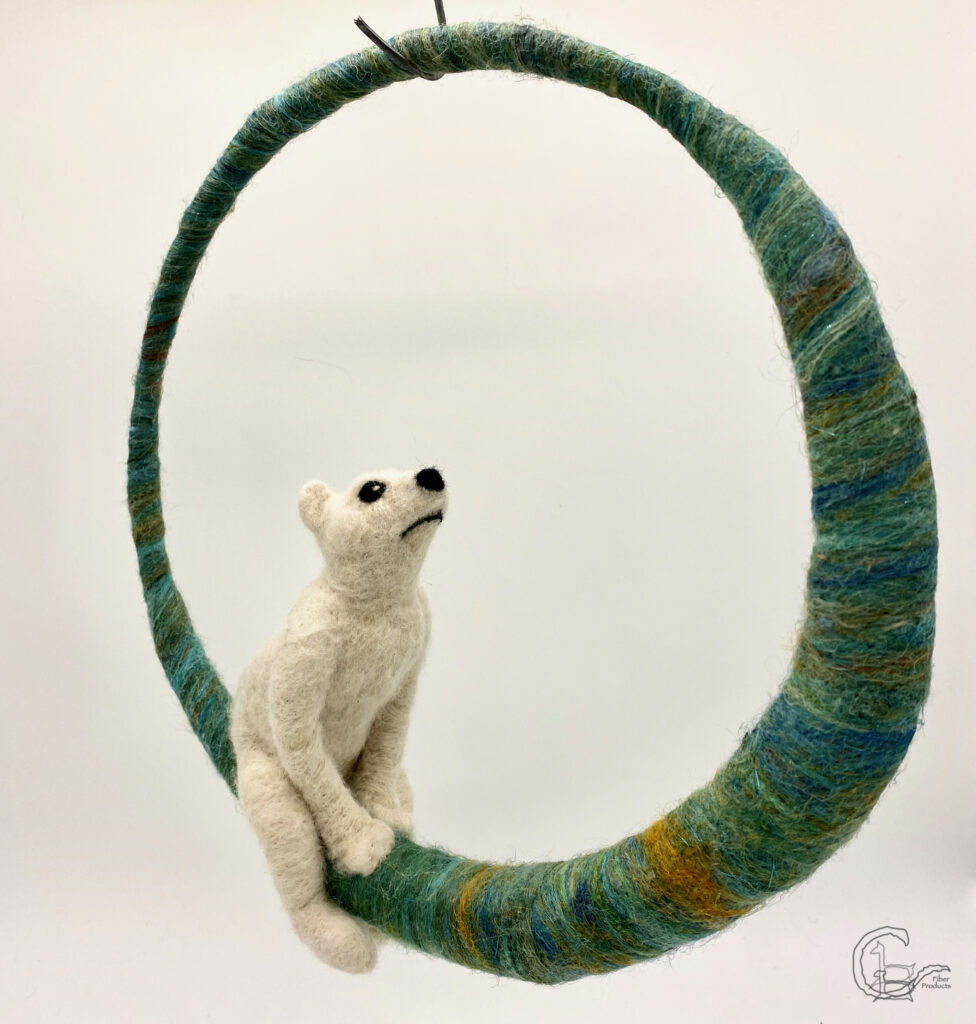 Needle-felt moon gazing bear by CeeBeers